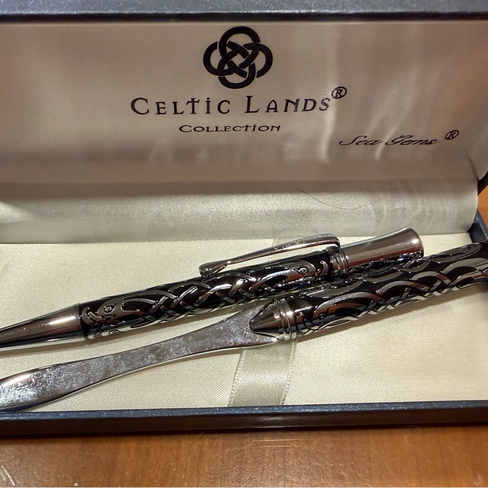 Silver Pen and Letter Opener Set